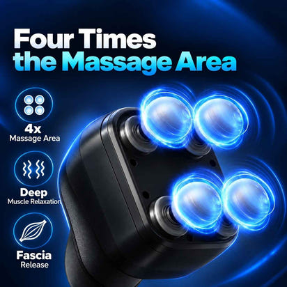 TheraFlex Pro four-head percussion massager with 4x massage coverage for deep muscle recovery 