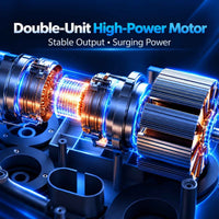 Illustration of the TheraFlex Pro dual-motor system on a dark technical background.