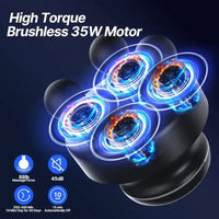 Fidget spinner with high torque brushless 35W motor on a dark background